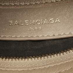 Pre Owned Balenciaga Beige Leather Nano Classic City Tote