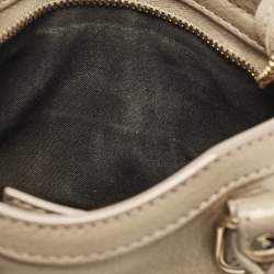 Pre Owned Balenciaga Beige Leather Nano Classic City Tote