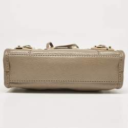 Pre Owned Balenciaga Beige Leather Nano Classic City Tote