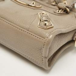 Pre Owned Balenciaga Beige Leather Nano Classic City Tote