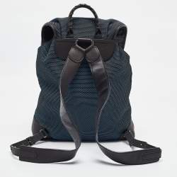 Balenciaga Tricolor Nylon and Leather Daypack Drawstring Backpack