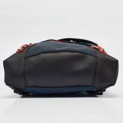 Balenciaga Tricolor Nylon and Leather Daypack Drawstring Backpack