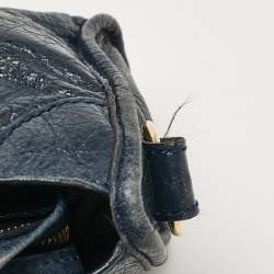 Pre Owned Balenciaga Navy Blue Leather Mini Classic City Bag