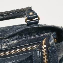 Pre Owned Balenciaga Navy Blue Leather Mini Classic City Bag