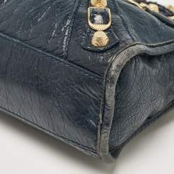Pre Owned Balenciaga Navy Blue Leather Mini Classic City Bag