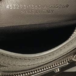 Pre Owned Balenciaga Grey Leather Nano Metallic Edge Classic City Tote