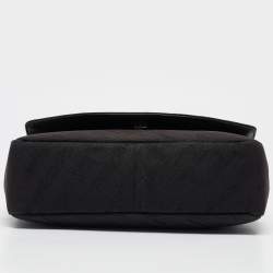 Pre Owned Balenciaga Black Diagonal Logo Fabric and Leather BB Charm Shoulder Bag