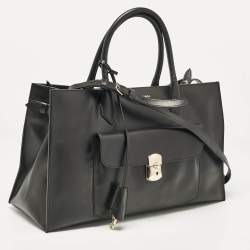 Balenciaga Black Leather Padlock Work S Bag