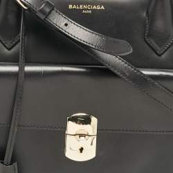 Balenciaga Black Leather Padlock Work S Bag