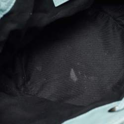 Pre Owned Balenciaga Light Blue Leather Pompon GSH Hobo