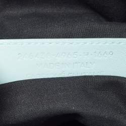 Pre Owned Balenciaga Light Blue Leather Pompon GSH Hobo