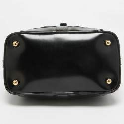 Balenciaga Black Suede and Leather Frame Satchel