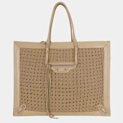 Balenciaga Papier A4 Leather Crochet Tote Bag