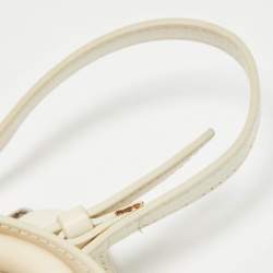 Pre Owned Balenciaga Off White Leather Mini All Afternoon Tote