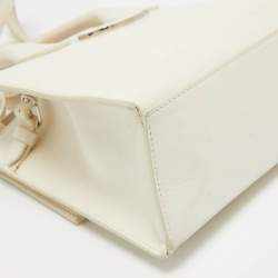 Pre Owned Balenciaga Off White Leather Mini All Afternoon Tote