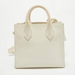 Pre Owned Balenciaga Off White Leather Mini All Afternoon Tote
