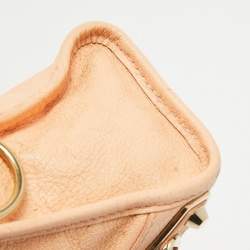 Pre Owned Balenciaga Peach Leather Mini Classic Metallic Edge City Bag