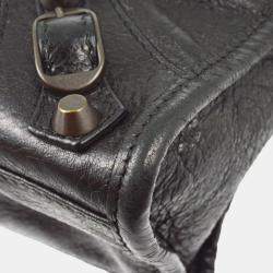 Pre Owned Balenciaga Black Goatskin Mini City Handbag