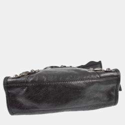Pre Owned Balenciaga Black Goatskin Mini City Handbag