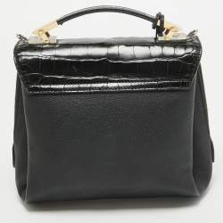 Pre Owned Balenciaga Black Alligator and Leather Le Dix Cartable Top Handle Bag