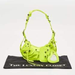 Balenciaga Neon Green Leather XS Le Cagole Shoulder Bag