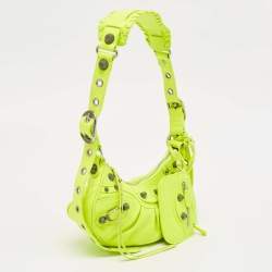 Balenciaga Neon Green Leather XS Le Cagole Shoulder Bag