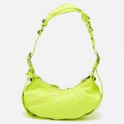 Balenciaga Neon Green Leather XS Le Cagole Shoulder Bag