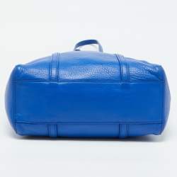 Pre Owned Balenciaga Blue Leather Bazar Shopper Tote
