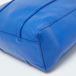 Pre Owned Balenciaga Blue Leather Bazar Shopper Tote