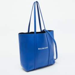 Pre Owned Balenciaga Blue Leather Bazar Shopper Tote