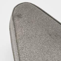 Balenciaga Silver Glitter Triangle Clutch