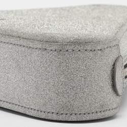 Balenciaga Silver Glitter Triangle Clutch