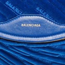 Balenciaga Blue Leather Souvenir Crossbody Bag