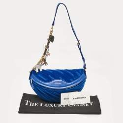 Balenciaga Blue Leather Souvenir Crossbody Bag