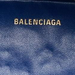 Balenciaga Blue Leather Souvenir Crossbody Bag