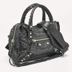 Pre Owned Balenciaga Black Leather Mini Classic City Bag