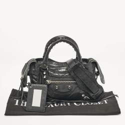 Pre Owned Balenciaga Black Leather Mini Classic City Bag