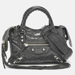 Pre Owned Balenciaga Black Leather Mini Classic City Bag