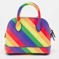 Balenciaga Multicolor Diagonal Rainbow Leather XXS Ville Bag