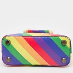 Balenciaga Multicolor Diagonal Rainbow Leather XXS Ville Bag