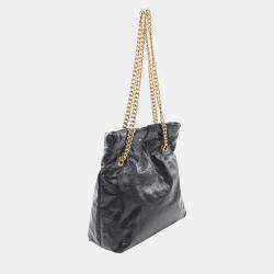 Balenciaga Black Leather Crush Small Tote Bag