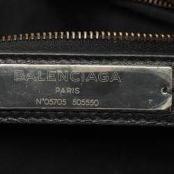 Pre Owned Balenciaga Black Leather Motorcycle City Bag
