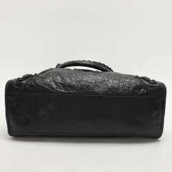 Pre Owned Balenciaga Black Leather Motorcycle City Bag