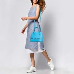 Balenciaga Blue Leather Small Ville Bag