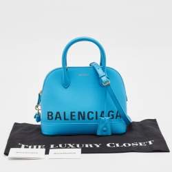 Balenciaga Blue Leather Small Ville Bag