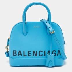 Balenciaga Blue Leather Small Ville Bag