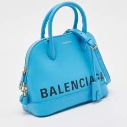 Balenciaga Blue Leather Small Ville Bag