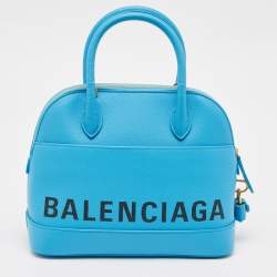 Balenciaga Blue Leather Small Ville Bag