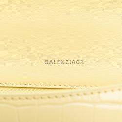 Balenciaga Yellow Small Embossed Hourglass Top Handle Bag