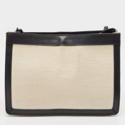 Balenciaga Black/Beige Canvas Pochette Crossbody Bag